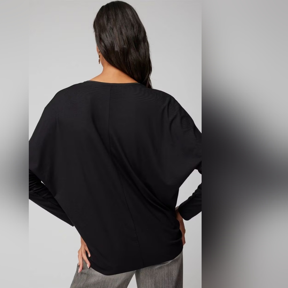 White House Black Market Woven Front Long Sleeve Tee Sz Medium - Picture 10 of 10